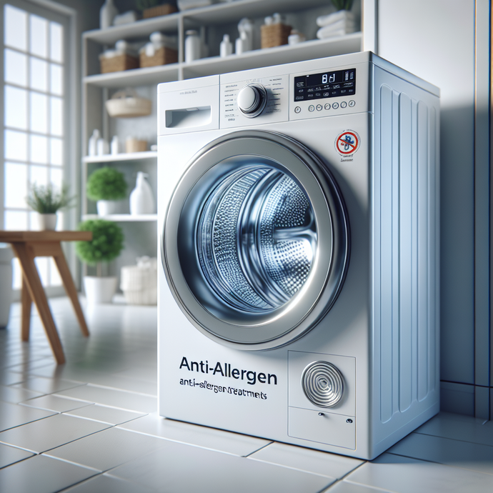 Washers with anti-allergen treatments for healthier washing