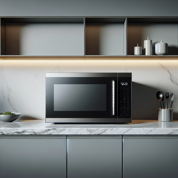 Microwaves with concealed control panels