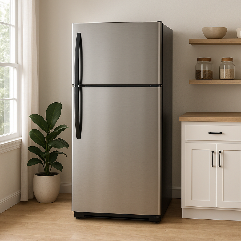 Refrigerators with fresh and frozen food compartments