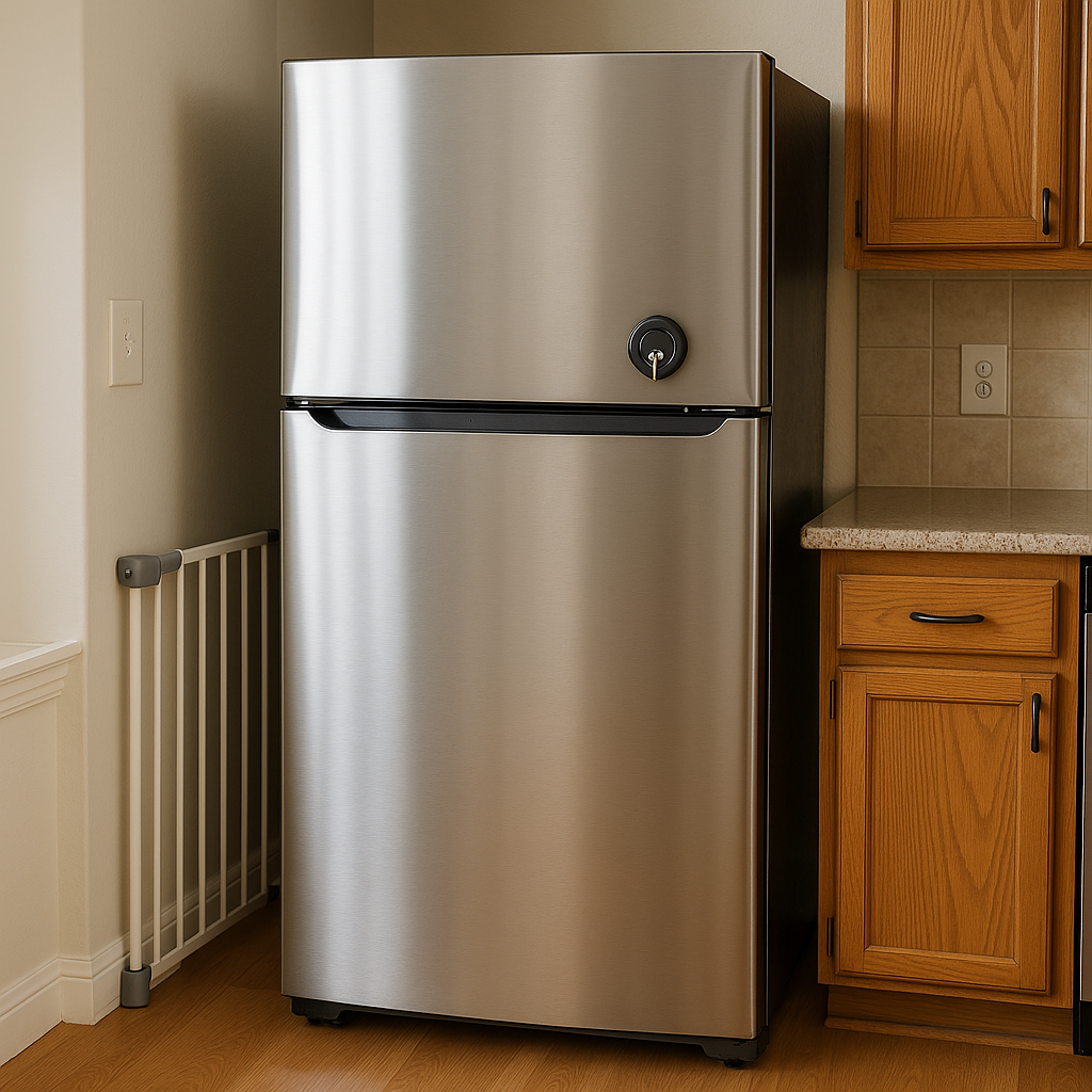 Refrigerators with safety features to prevent household accidents
