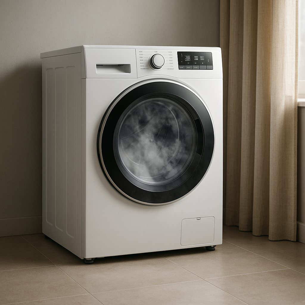 Washing machines with steam washing options for wrinkle removal