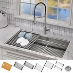 FORNO ACQUA 45 in. Undermount 3-Level Workstation MultiSINK with Custom-Fit Accessories - BonPrix Électroménagers