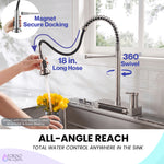 FORNO ACQUA 4 Function  Pull-Down Waterfall Kitchen Faucet Brushed Nickel