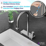 FORNO ACQUA 4 Function Waterfall  Pull-Down Kitchen Faucet Brushed Nickel