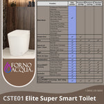 FORNO ACQUA Luxurious Super Smart Toilet. Includes Bidet, Heated Seat, Auto Flush, Auto Lid, Powerful Flush, Ideal for master bathrooms. - BonPrix Électroménagers