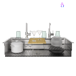 FORNO ACQUA 45 in. Drop-In/Undermount 3-Level Workstation Sink with Two Faucets & Glass Rinser - BonPrix Électroménagers