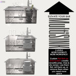 FORNO ACQUA L20" X W22" X D10" 18ga Stainless Steel 304 2-Level MultiSINK Kit with Glass Rinser, 3 Function Stainless Steel Pull-Down Kitchen Faucet, 3 Roll-Up Grids and 1 Strainer