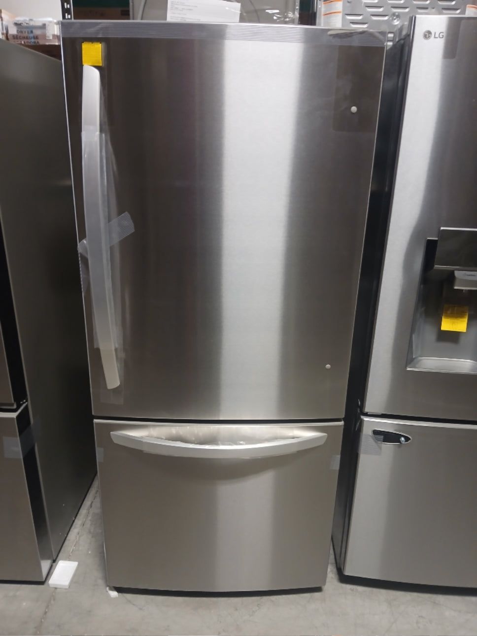 LRDNS2200S - REFRIGERATORS - LG - Bottom Freezer - Stainless Steel - Open Box - BonPrix Électroménagers