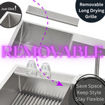 FORNO ACQUA 33 in. Drop-In/Undermount 40/60 Double Bowl Stainless Steel Sink with Waterfall Faucet - BonPrix Électroménagers