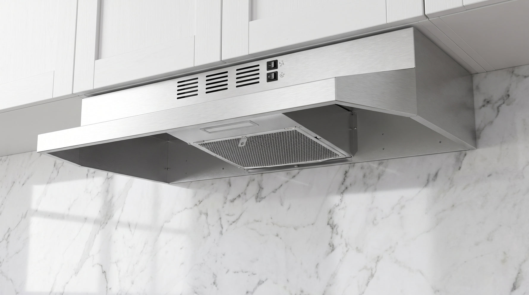 Forno Cappa 30-Inch Under Cabinet Range Hood, Stainless Steel, 200 CFM, Convertible, LED Lighting