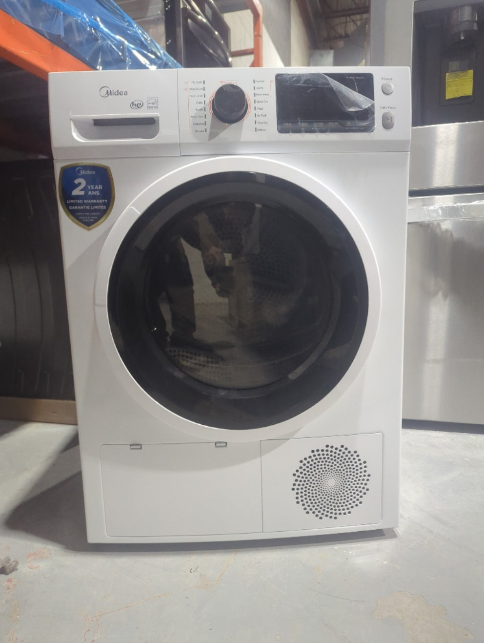 MLE27N4AWWC - DRYERS - Midea - Electric - White - Open Box - BonPrix Électroménagers