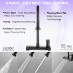 FORNO ACQUA 4 Function Waterfall  Pull-Down Kitchen Faucet Black