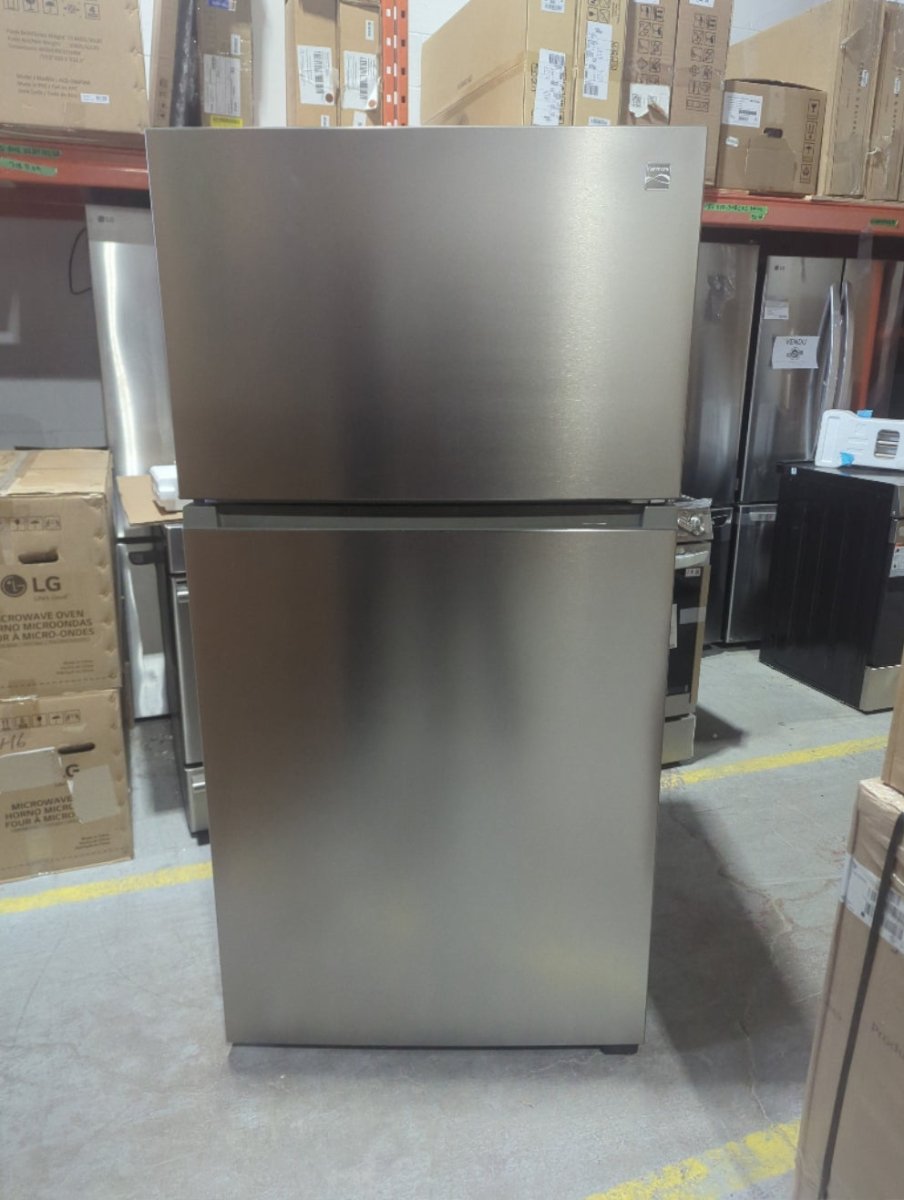 61335 - REFRIGERATORS - Kenmore - Top Freezer - Stainless Steel - Open Box - BonPrix Électroménagers