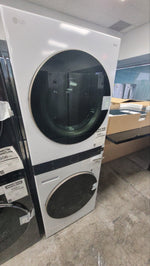 WKE100HWA - LAUNDRY CENTERS - LG - Stacked Washer/Dryer - Electric - White - Open Box - BonPrix Électroménagers