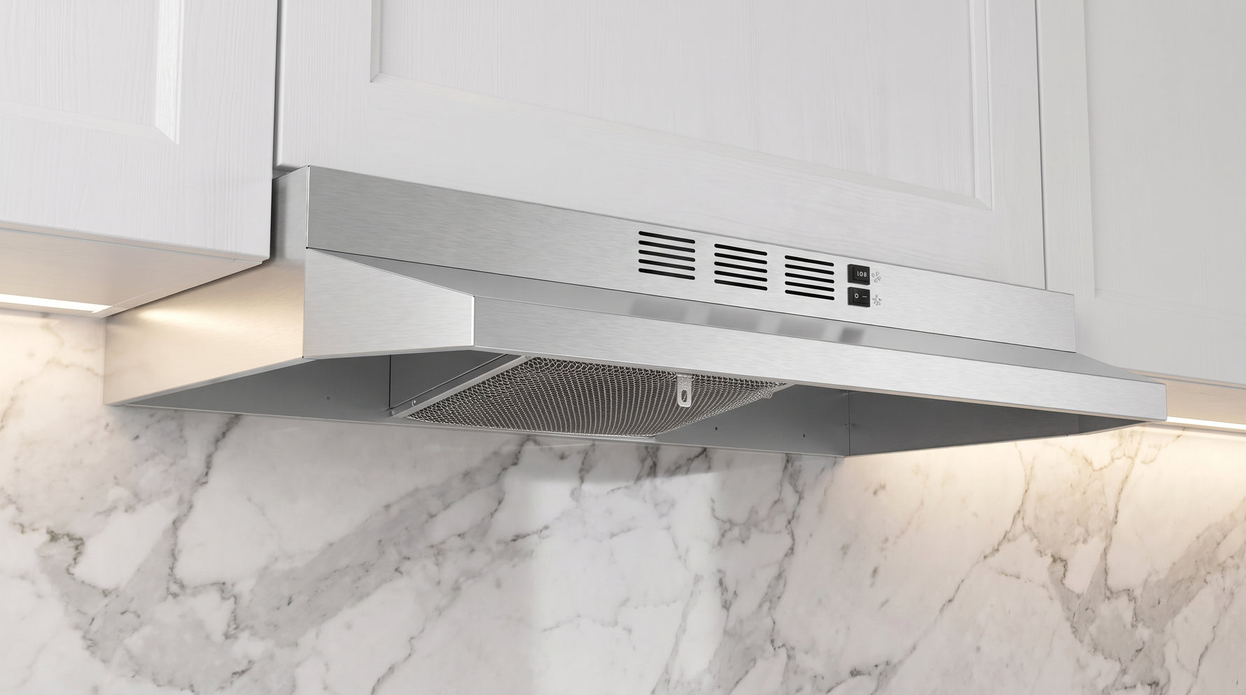 Forno Cappa 30-Inch Under Cabinet Range Hood, Stainless Steel, 200 CFM, Convertible, LED Lighting