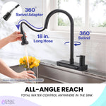 FORNO ACQUA 4 Function Waterfall  Pull-Down Kitchen Faucet Black