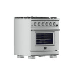 Forno Capriasca 30-Inch Freestanding Gas Range, 4 Burners, True Convection Oven - BonPrix Électroménagers