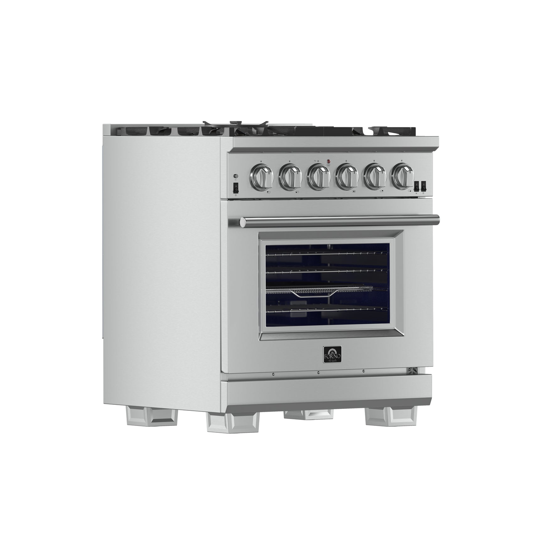 Forno Capriasca 30-Inch Freestanding Gas Range, 4 Burners, True Convection Oven - BonPrix Électroménagers