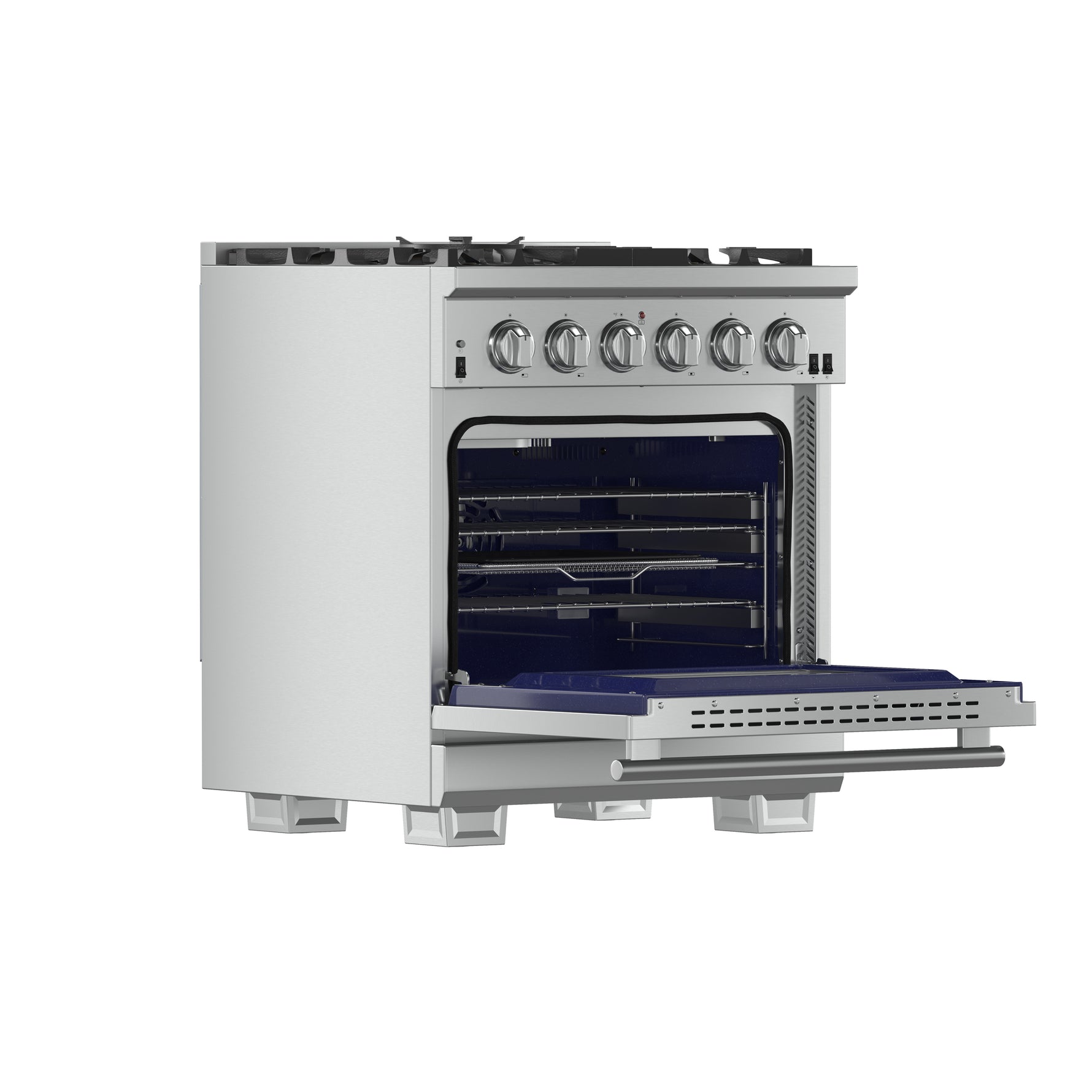 Forno Capriasca 30-Inch Freestanding Gas Range, 4 Burners, True Convection Oven - BonPrix Électroménagers