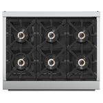 Forno Capriasca 36-Inch Gas Range, Stainless Steel, 6 Brass Burners, 120,000 BTU, Convection Oven, Energy Efficient - BonPrix Électroménagers