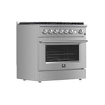 Marco 36-Inch Gas Range Stainless Steel, 6 Burners 67,000 BTU, 5.36 cu.ft. Convection Oven - BonPrix Électroménagers