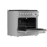 Marco 36-Inch Gas Range Stainless Steel, 6 Burners 67,000 BTU, 5.36 cu.ft. Convection Oven - BonPrix Électroménagers