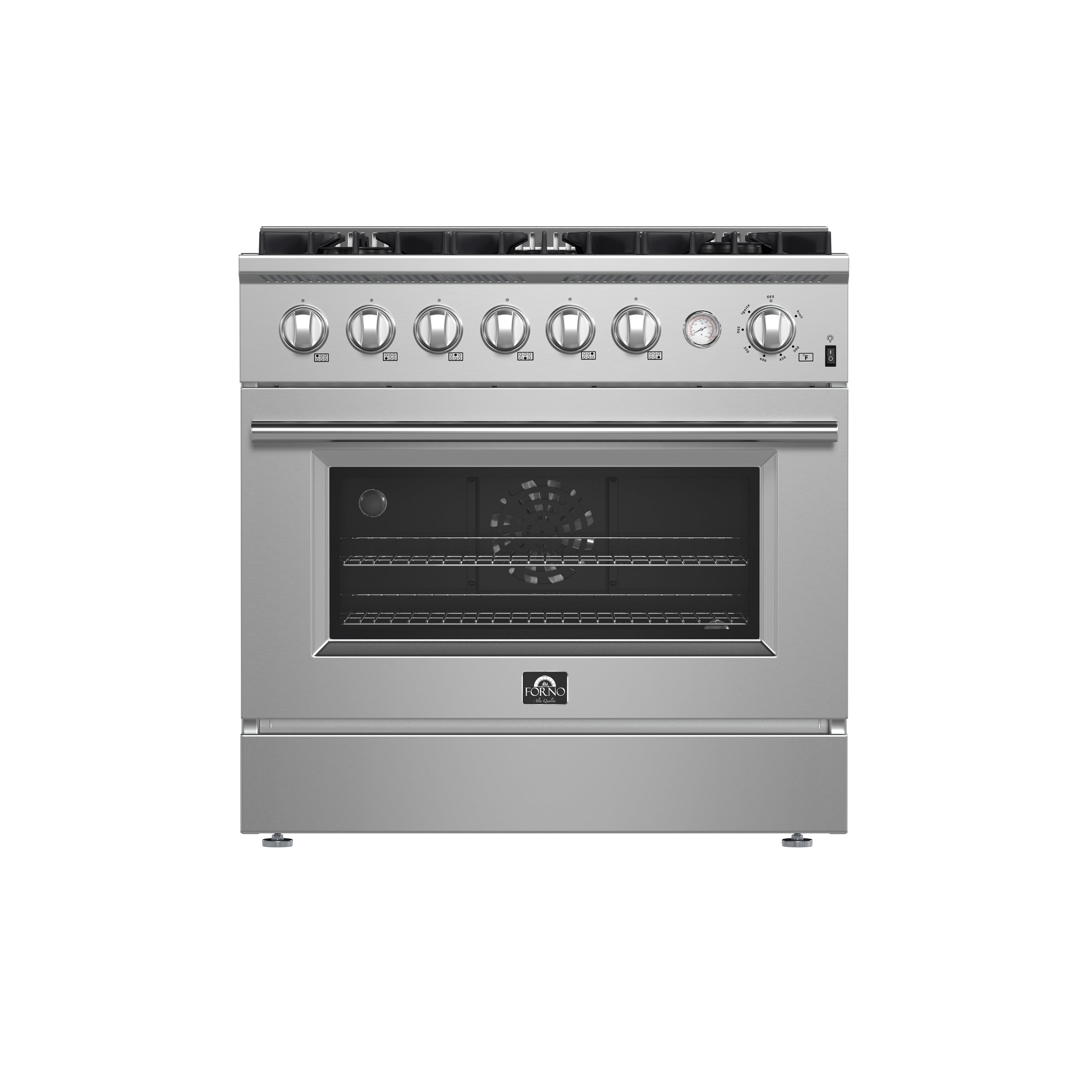 Marco 36-Inch Gas Range Stainless Steel, 6 Burners 67,000 BTU, 5.36 cu.ft. Convection Oven - BonPrix Électroménagers
