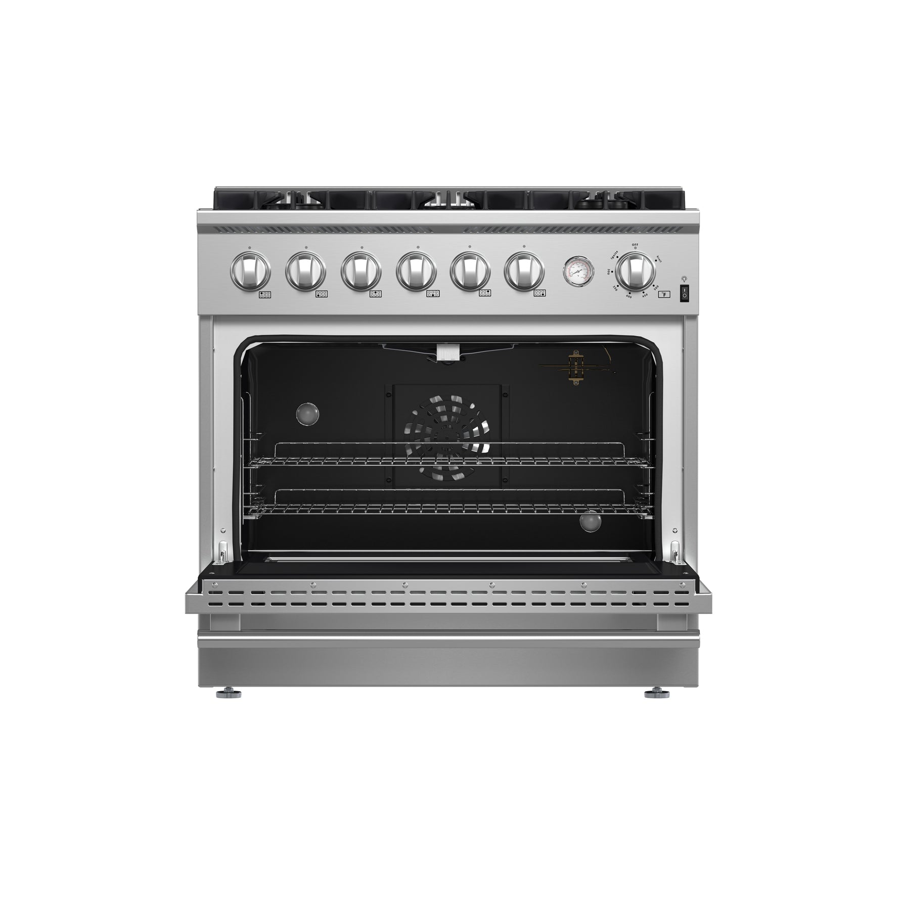Marco 36-Inch Gas Range Stainless Steel, 6 Burners 67,000 BTU, 5.36 cu.ft. Convection Oven - BonPrix Électroménagers