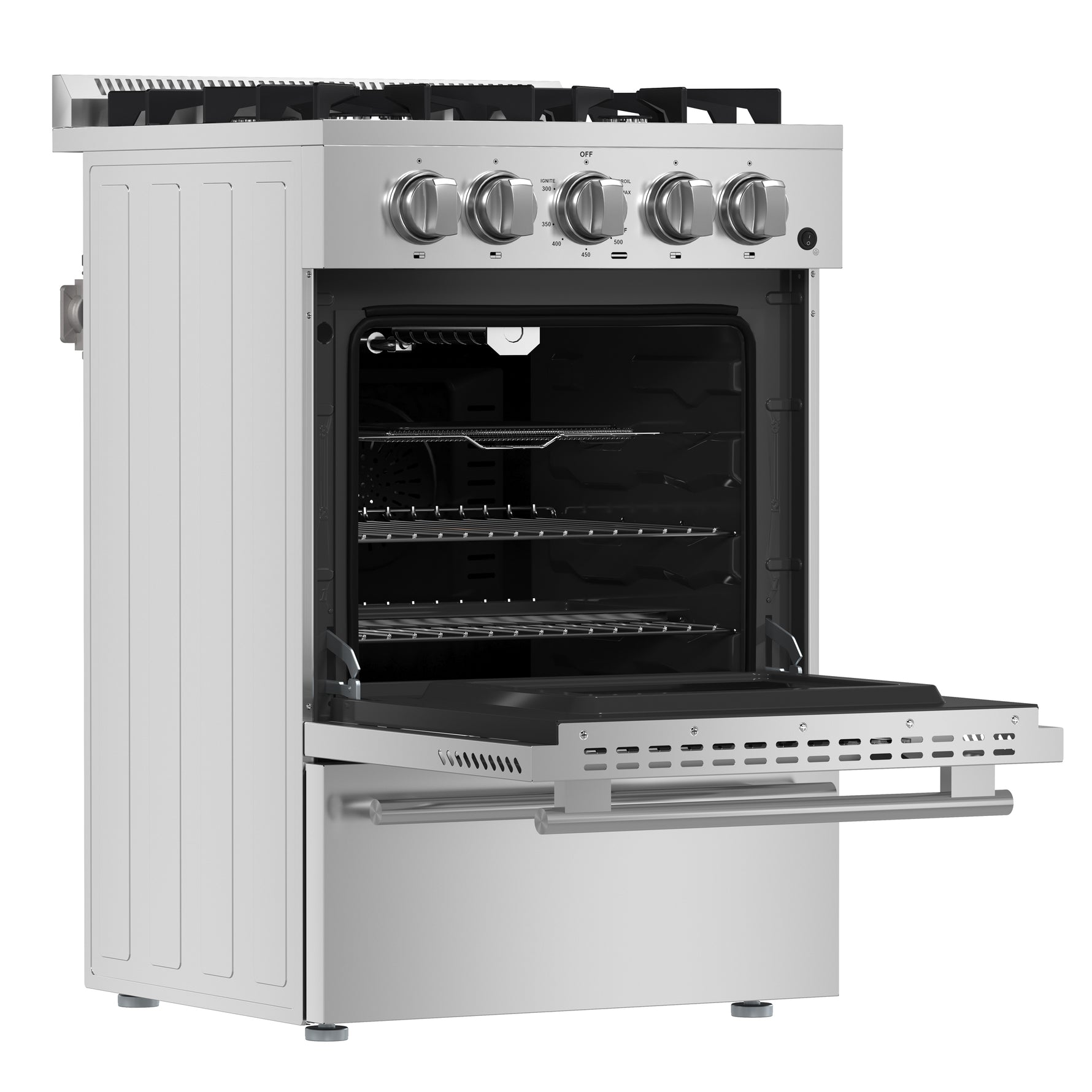 Forno Breno 24-Inch Freestanding Gas Range, Plug Included, Energy Efficient - BonPrix Électroménagers
