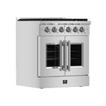 Forno Galiano 30-Inch Freestanding French Door Gas Range, 4 Burners, Convection Oven, Energy Efficient - BonPrix Électroménagers