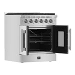 Forno Galiano 30-Inch Freestanding French Door Gas Range, 4 Burners, Convection Oven, Energy Efficient - BonPrix Électroménagers