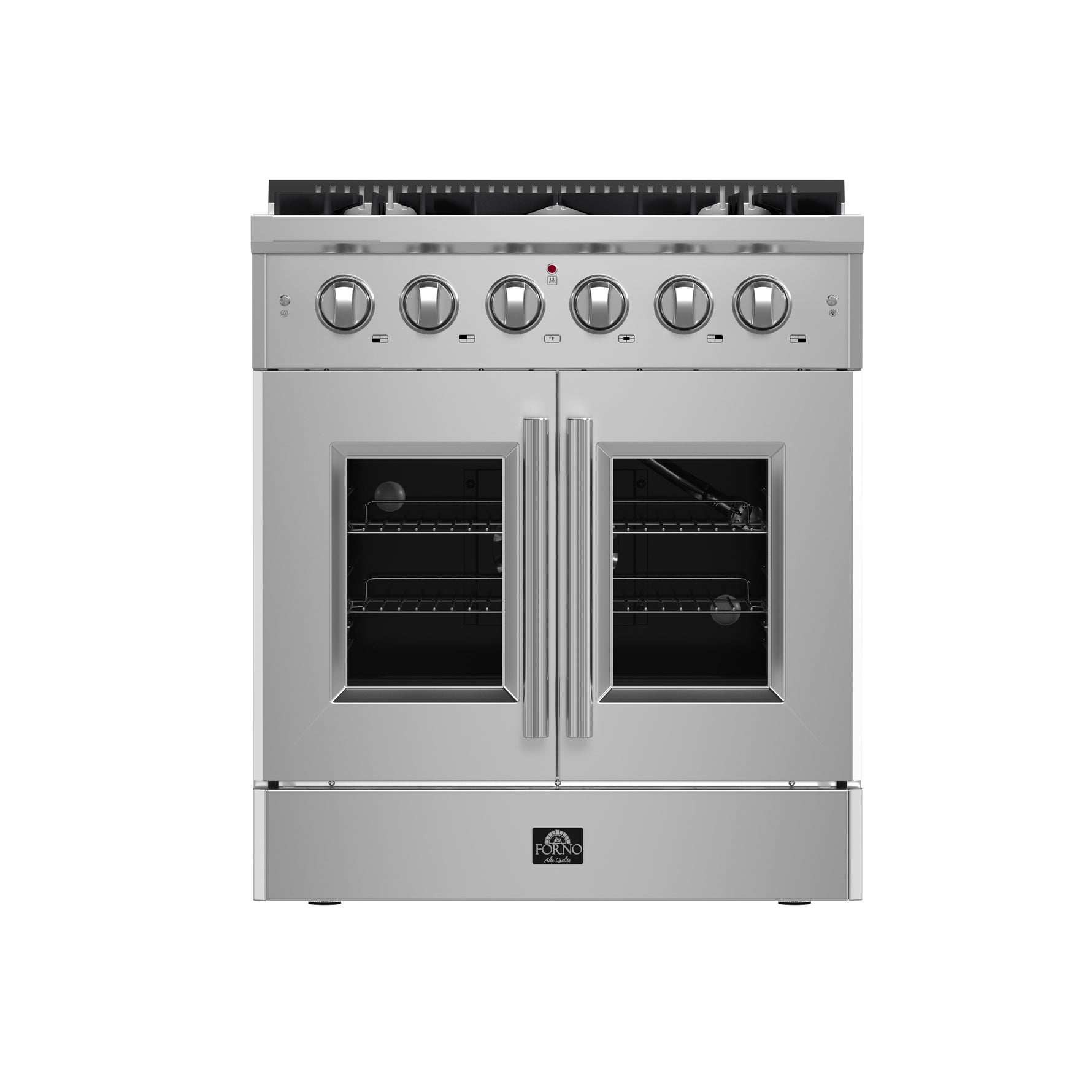 Forno Galiano 30-Inch Freestanding French Door Gas Range, 4 Burners, Convection Oven, Energy Efficient - BonPrix Électroménagers