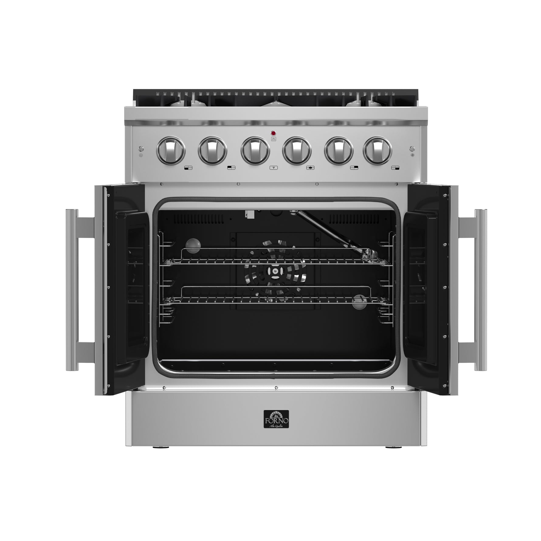 Forno Galiano 30-Inch Freestanding French Door Gas Range, 4 Burners, Convection Oven, Energy Efficient - BonPrix Électroménagers