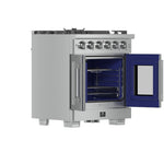 Forno Capriasca 30-Inch Freestanding French Door Gas Range, 4 Burners, Convection Oven, Energy Efficient - BonPrix Électroménagers