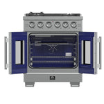 Forno Capriasca 30-Inch Freestanding French Door Gas Range, 4 Burners, Convection Oven, Energy Efficient - BonPrix Électroménagers