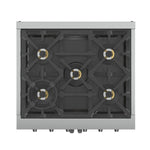 Forno Capriasca 30-Inch Freestanding French Door Gas Range, 4 Burners, Convection Oven, Energy Efficient - BonPrix Électroménagers