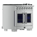 Forno Capriasca 36-Inch Freestanding French Door Gas Range, 6 Burners, Convection Oven, Energy Efficient - BonPrix Électroménagers