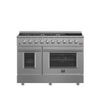 FORNO Premium 2-Piece Kitchen Bundle - Galiano 48" Stainless Steel Gas Range, Forno Maderno 2-28 " Wide Units with Decorative Trim - FBDL-018-03CAUS - BonPrix Électroménagers