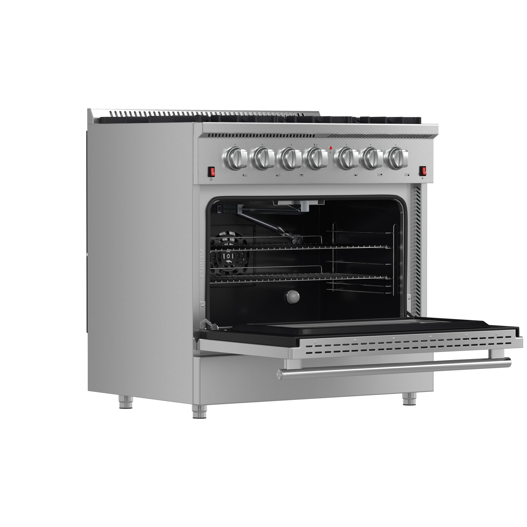 Forno Galiano 36-Inch Freestanding Gas Range, Stainless Steel, 6 Burners, Energy Efficient - BonPrix Électroménagers