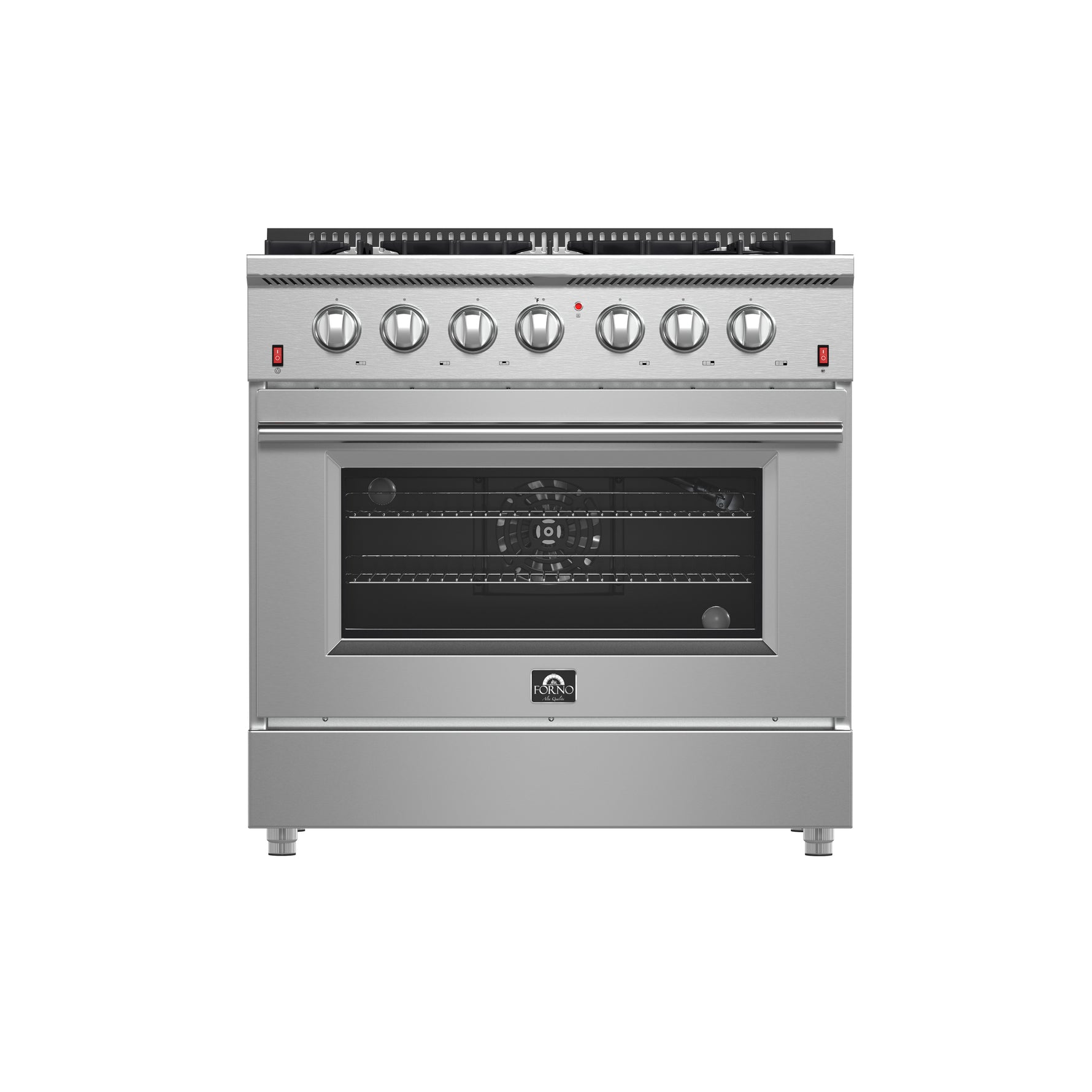 Forno Galiano 36-Inch Freestanding Gas Range, Stainless Steel, 6 Burners, Energy Efficient - BonPrix Électroménagers