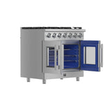 Forno Massimo 36-Inch Freestanding French Door Gas Range, 6 Burners, Convection Oven, Energy Efficient - BonPrix Électroménagers