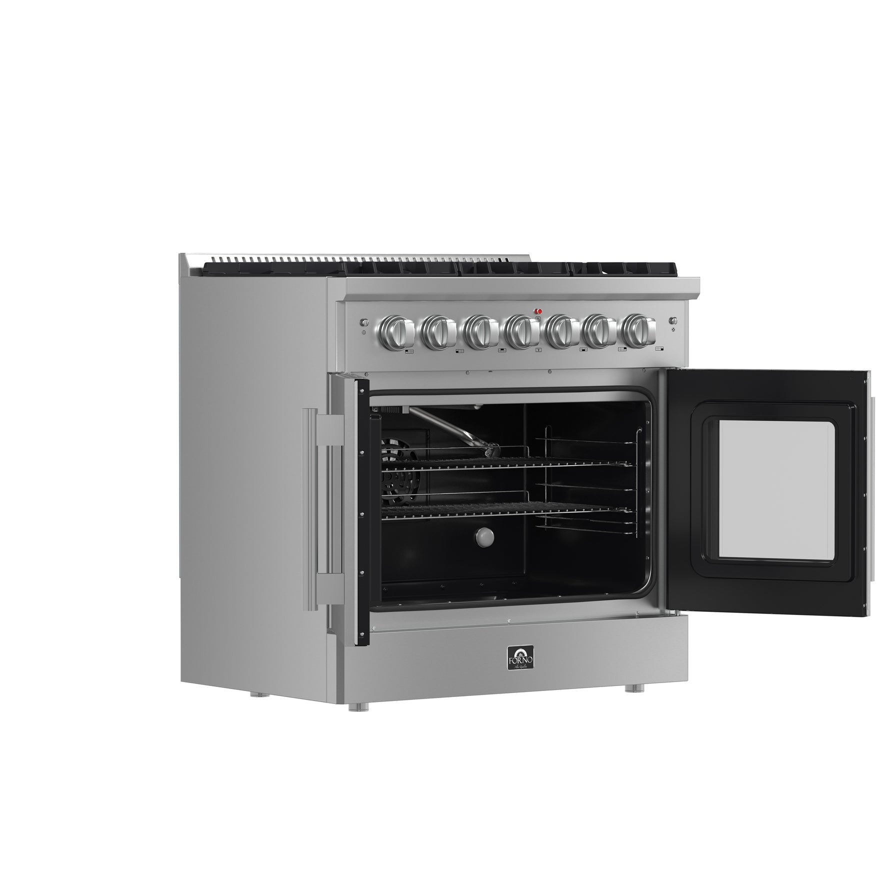 Forno Galiano 36-Inch Freestanding French Door Gas Range, 6 Burners, Convection Oven, Energy Efficient - BonPrix Électroménagers