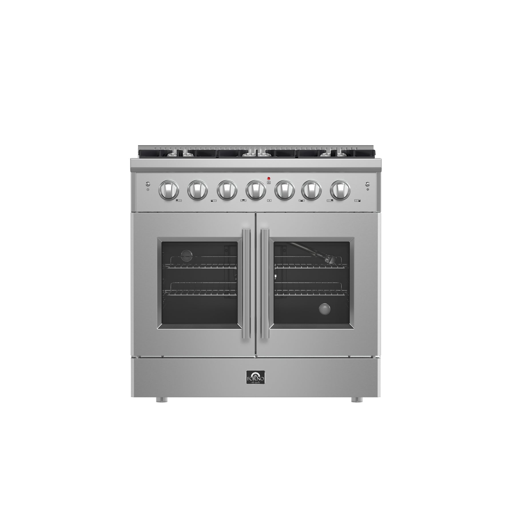 Forno Galiano 36-Inch Freestanding French Door Gas Range, 6 Burners, Convection Oven, Energy Efficient - BonPrix Électroménagers