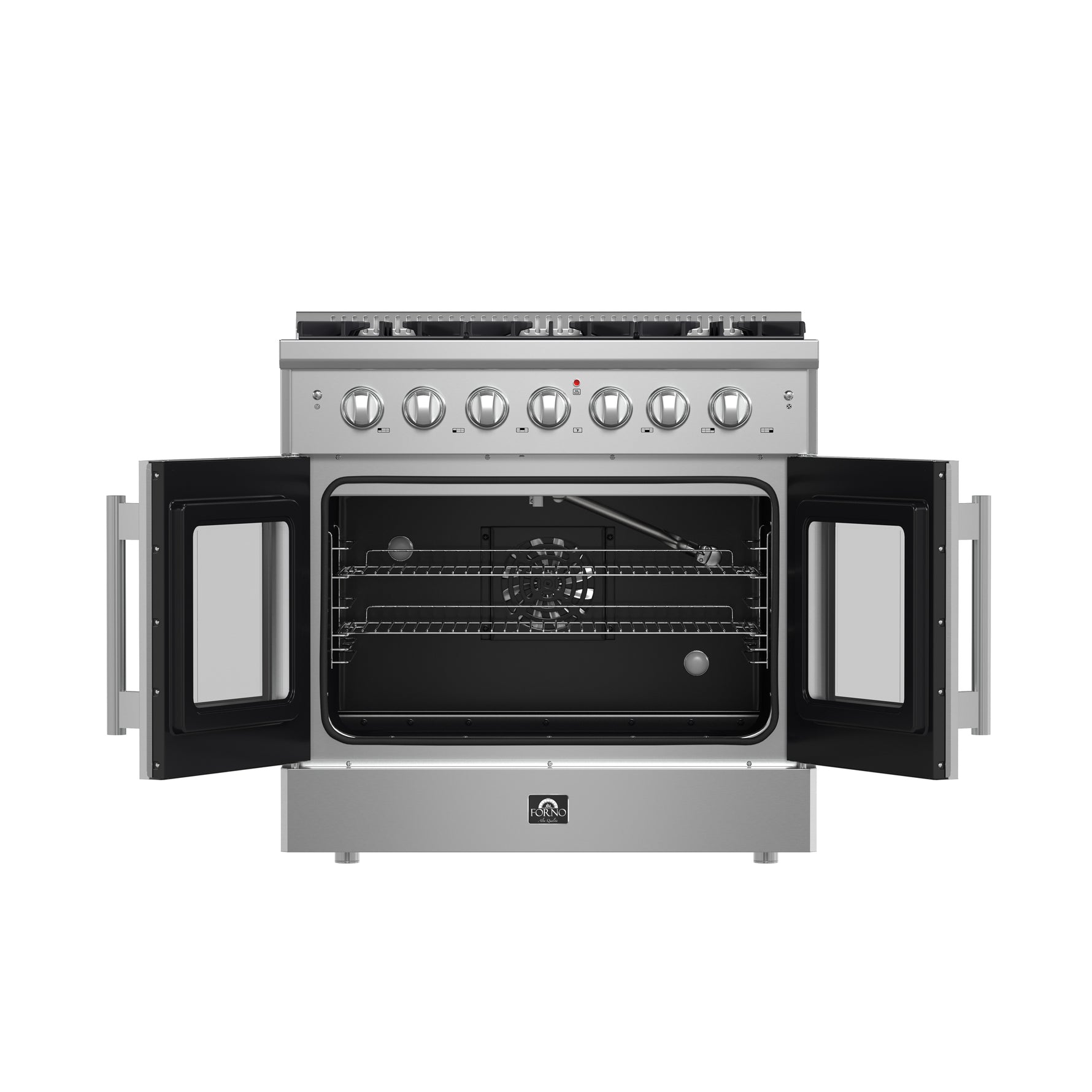 Forno Galiano 36-Inch Freestanding French Door Gas Range, 6 Burners, Convection Oven, Energy Efficient - BonPrix Électroménagers
