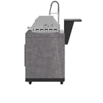 Forno Rimini Outdoor Kitchen 30" BBQ 62,600 BTU, 3 Burners with Sear & Rotisserie, 2.4 cu.ft. Beverage Center, Stainless Steel Sink, Black Cabinets & Gray Sintered Stone Countertop - BonPrix Électroménagers