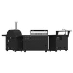Forno All’Aperto 87,600 BTU Outdoor Kitchen, 4 Burners, Infrared Burners, Side Burner, Black Sintered Stone Countertops, Gas Pizza Oven, Sink Module, Bar & Beverage Center - BonPrix Électroménagers