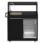 Forno All’Aperto 99,600 BTU Outdoor Kitchen, 5 Burners, Infrared Burners, Side Burner, Black Sintered Stone Countertops, Gas Pizza Oven, Sink Module, Bar & Beverage Center - BonPrix Électroménagers
