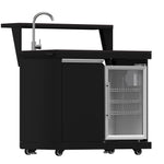 Forno All’Aperto 99,600 BTU Outdoor Kitchen, 5 Burners, Infrared Burners, Side Burner, Black Sintered Stone Countertops, Gas Pizza Oven, Sink Module, Bar & Beverage Center - BonPrix Électroménagers