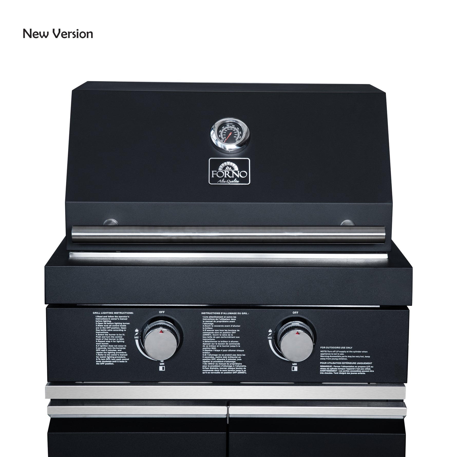 Forno All’Aperto 99,600 BTU Outdoor Kitchen, 5 Burners, Infrared Burners, Side Burner, Black Sintered Stone Countertops, Gas Pizza Oven, Sink Module, Bar & Beverage Center - BonPrix Électroménagers