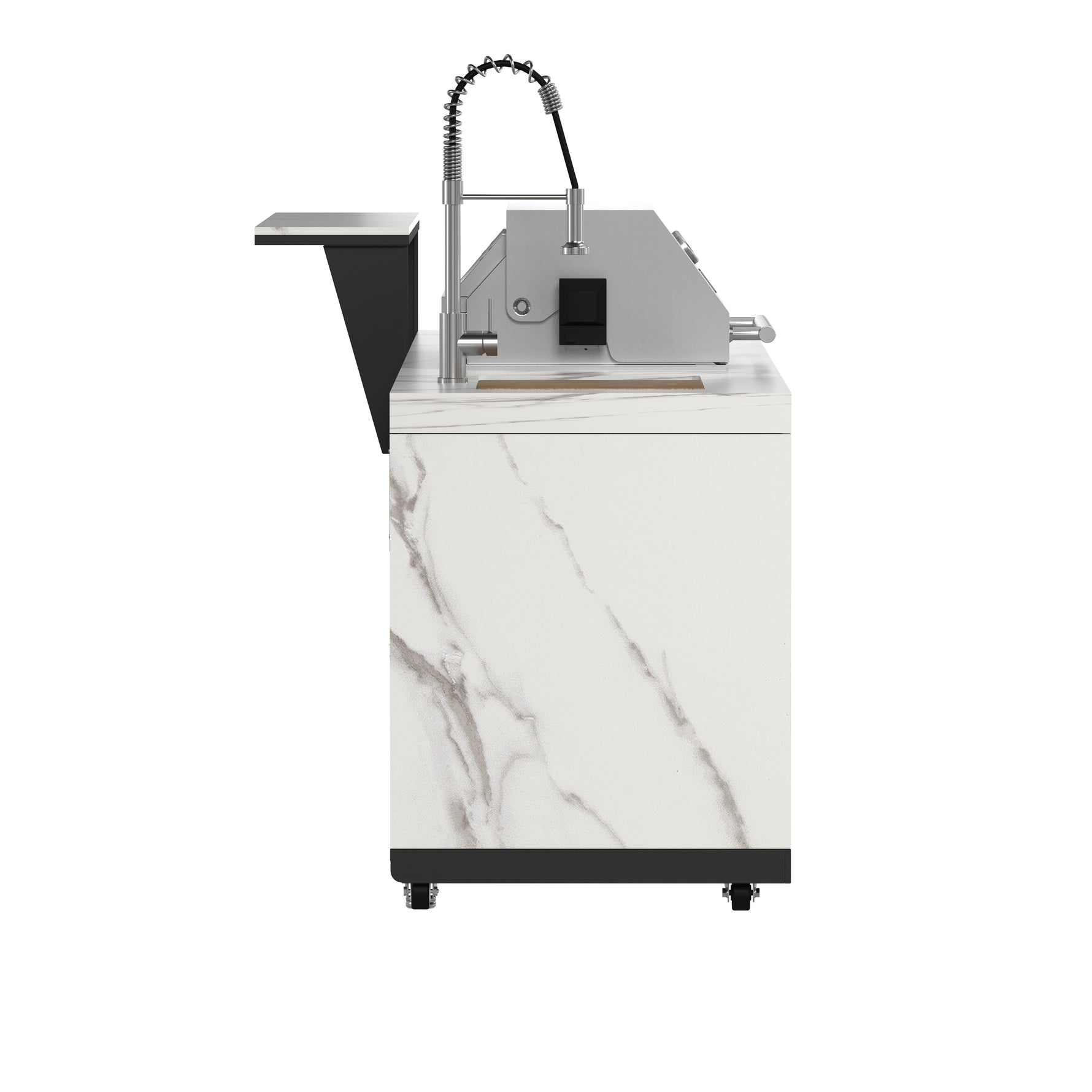 Forno Rimini Outdoor Kitchen: 30" BBQ 62,600 BTU, 4.8 cu.ft. Refrigerators, White Countertops - BonPrix Électroménagers